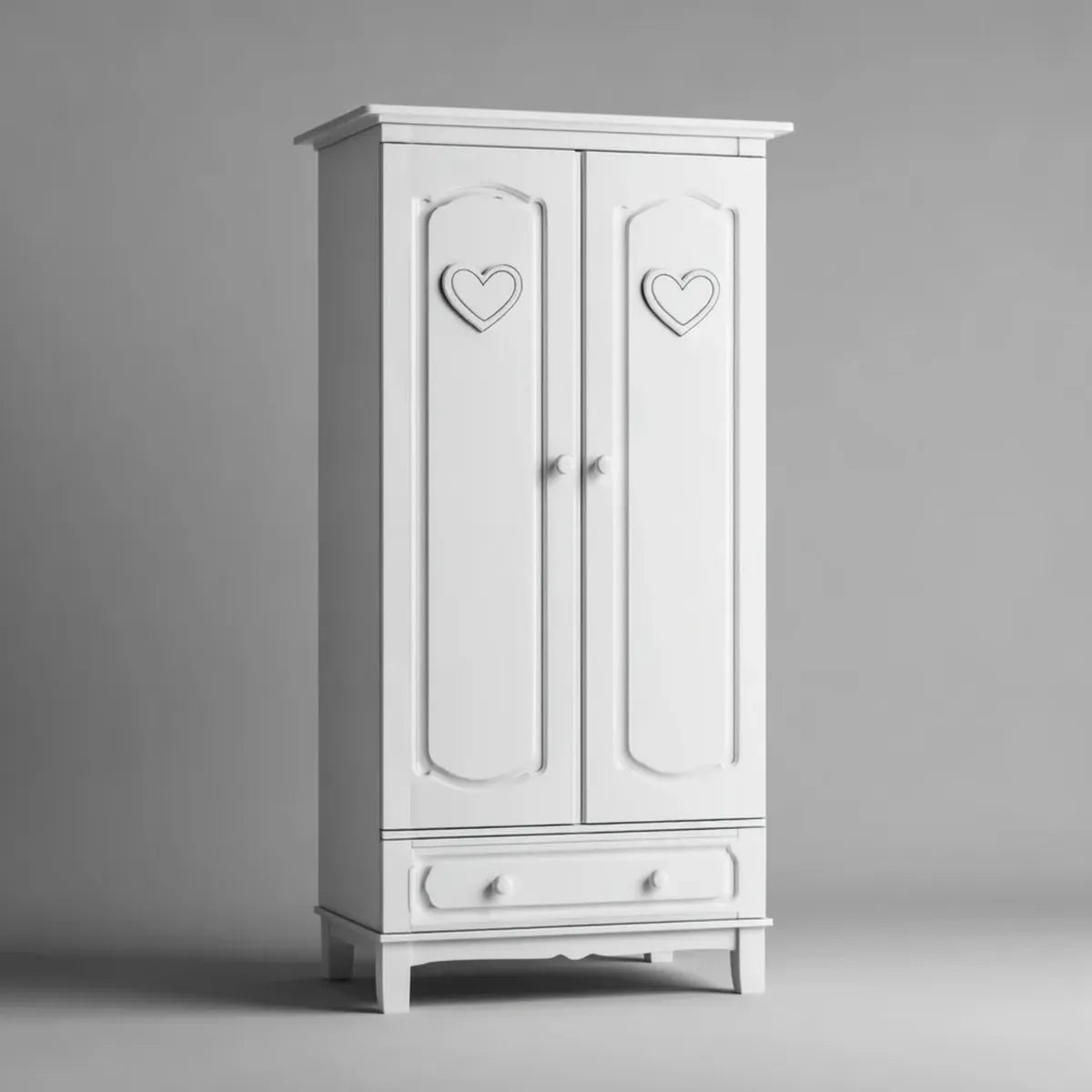 Kinderkleiderschrank 2 Türen Weiß 90 x 52 x 180 cm MDF rechteckig mit Schublade