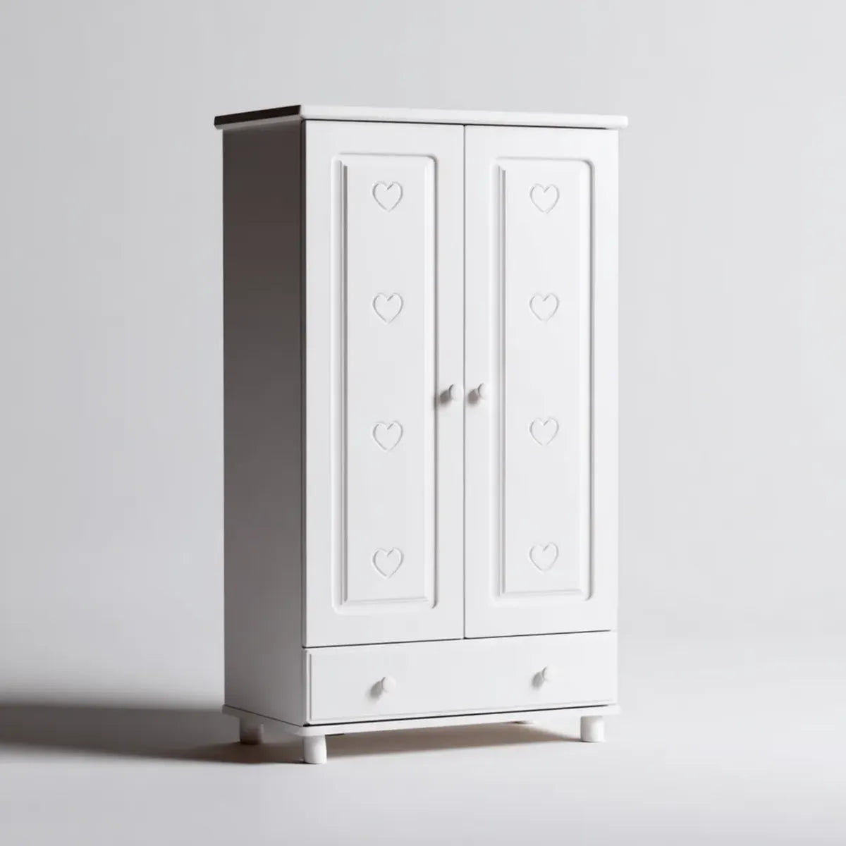Kinderkleiderschrank Weiß 100 x 52 x 180 cm aus MDF rechteckig mit 2 Türen und Schublade