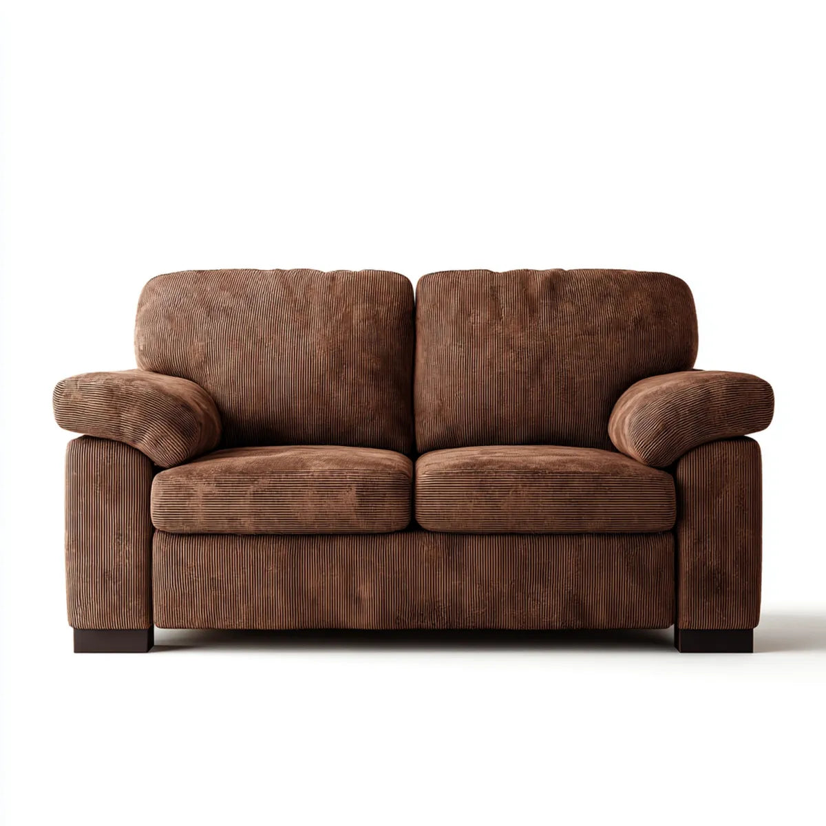 2-Sitzer Sofa Braun 160 x 90 x 85 cm mit Polyester-Cordbezug Rechteckig