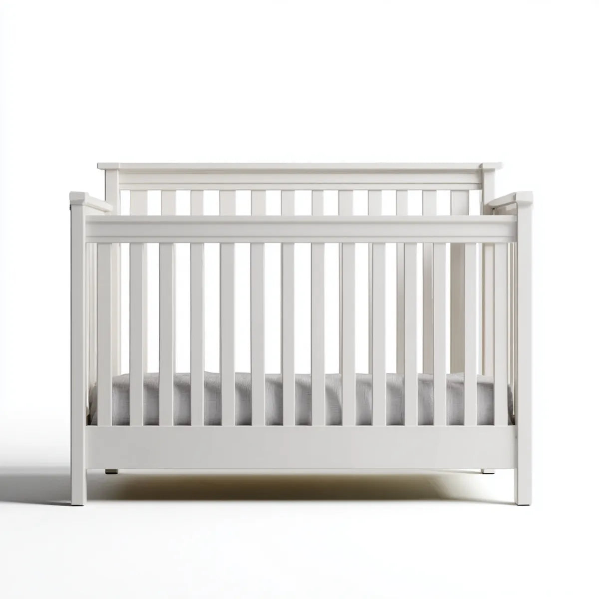 Babybett Gitterbett Weiß 120 x 60 cm aus massivem Kiefernholz rechteckig