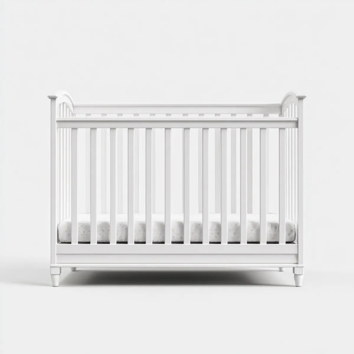 Babybett Gitterbett Weiß 120 x 60 cm Massivholz Rechteckig