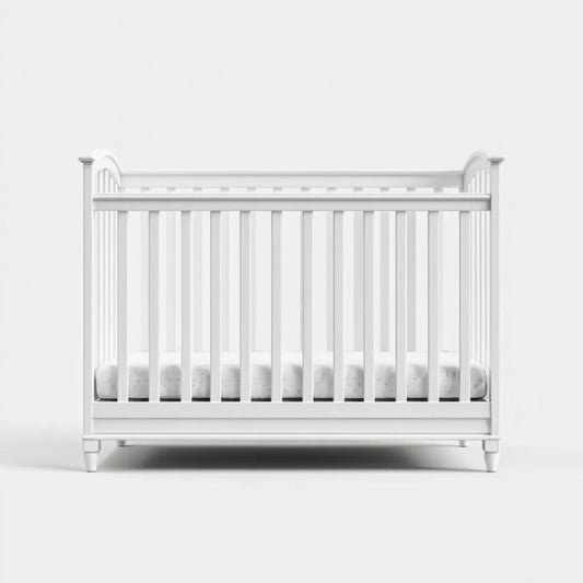 Babybett Gitterbett Weiß 120 x 60 cm Massivholz Rechteckig
