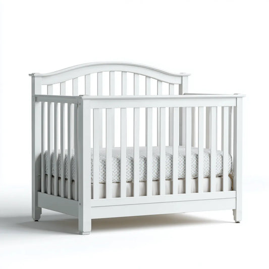 Babybett Gitterbett Weiß 120 x 60 cm aus lackiertem Kiefernholz rechteckig