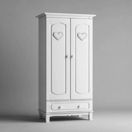 Kinderkleiderschrank 2 Türen Weiß 90 x 52 x 180 cm MDF rechteckig mit Schublade