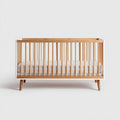 Babybett Gitterbett Naturweiß 120 x 60 cm aus massivem Buchenholz rechteckig