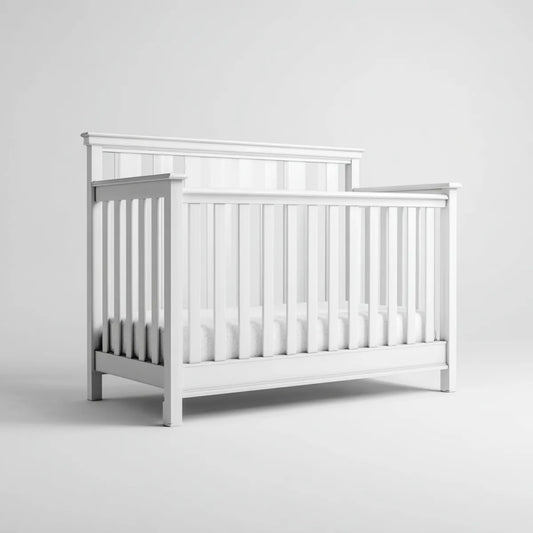 Babybett Gitterbett Weiß 120 x 60 cm Kiefer Massivholz Rechteckig