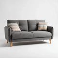 2-Sitzer Sofa Dunkelgrau 170 x 85 x 86 cm Polyesterbezug Schaumstoffpolsterung Rechteckig