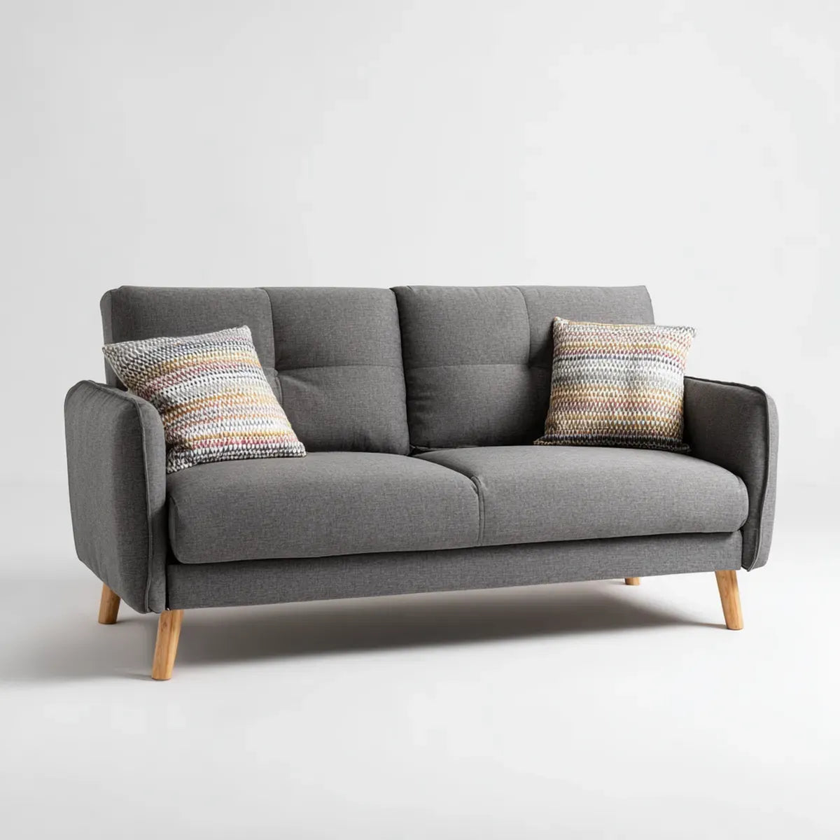 2-Sitzer Sofa Dunkelgrau 170 x 85 x 86 cm Polyesterbezug Schaumstoffpolsterung Rechteckig