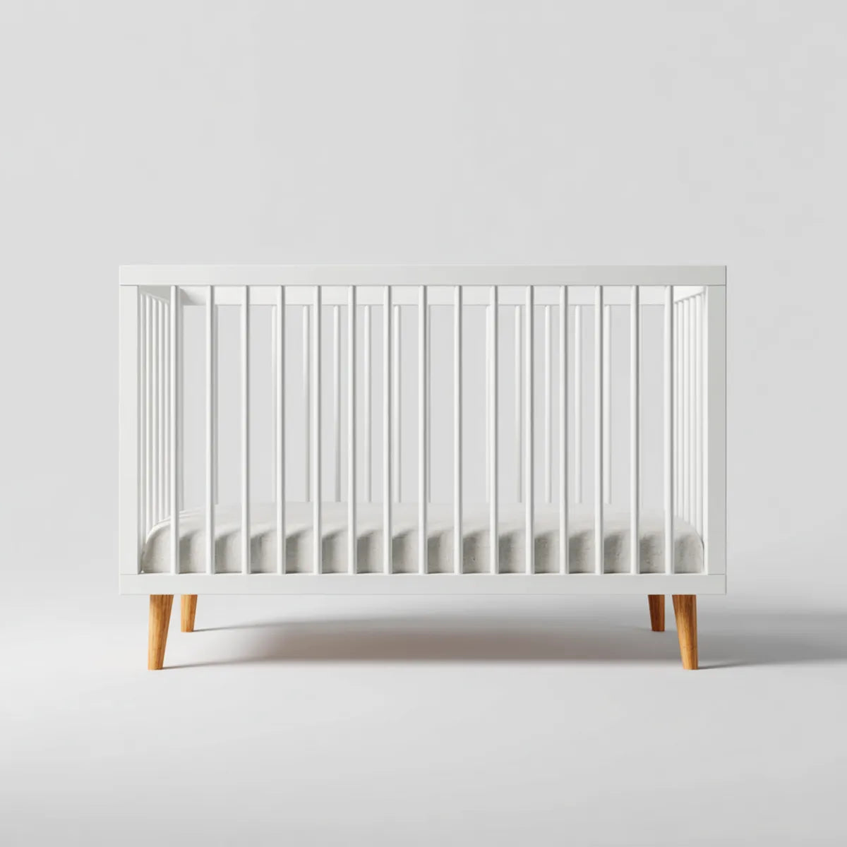 Babybett Gitterbett Weiß 120 x 60 cm Kiefer Massivholz Rechteckig