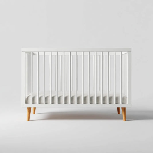Babybett Gitterbett Weiß 120 x 60 cm Kiefer Massivholz Rechteckig