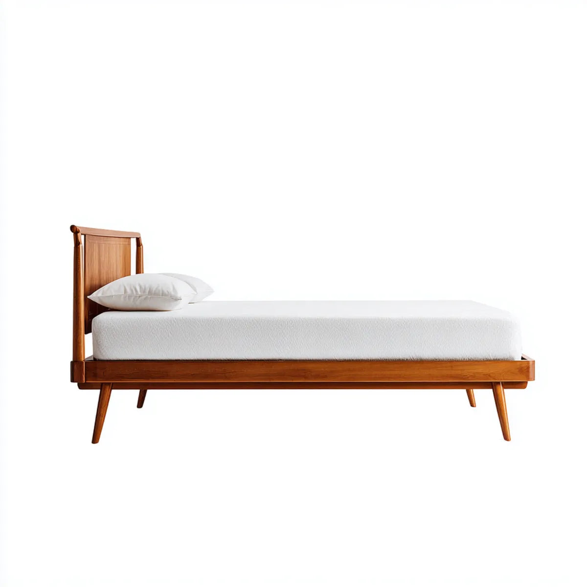 Doppelbett 160 x 200 cm aus Akazien-Massivholz Braun mit Kopfteil