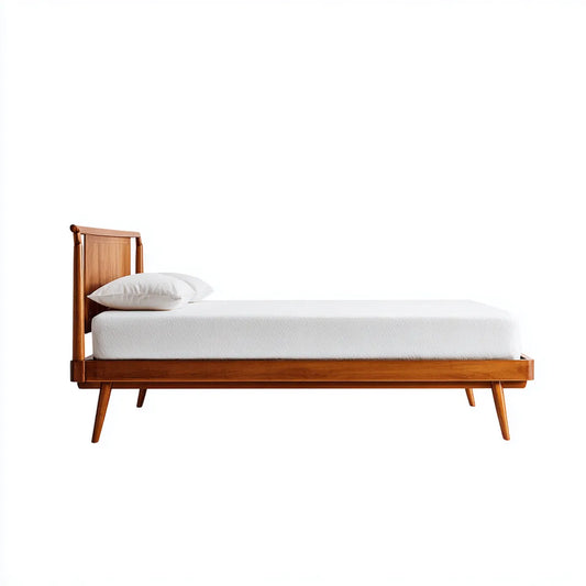 Doppelbett 160 x 200 cm aus Akazien-Massivholz Braun mit Kopfteil