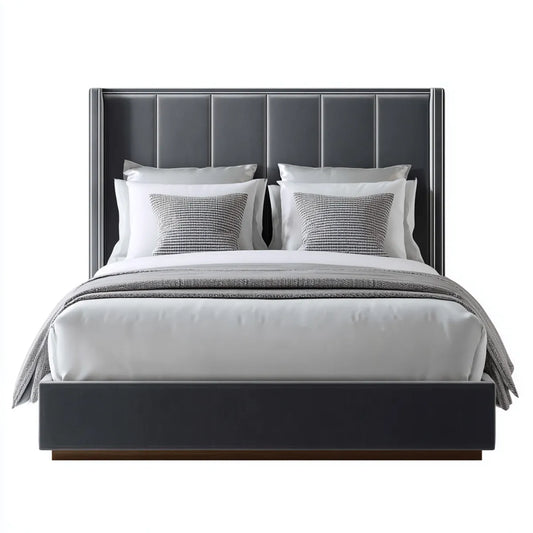 Polsterbett Doppelbett Schwarz 180 x 200 cm PU-Kunstleder Rechteckig