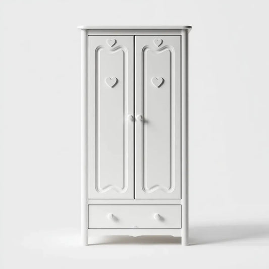 Kinderkleiderschrank Weiß 90 x 50 x 180 cm MDF Rechteckig mit 2 Türen und 1 Schublade