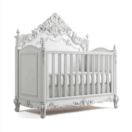 Babybett Gitterbett Weiß 140 x 70 cm Massivholz Rechteckig