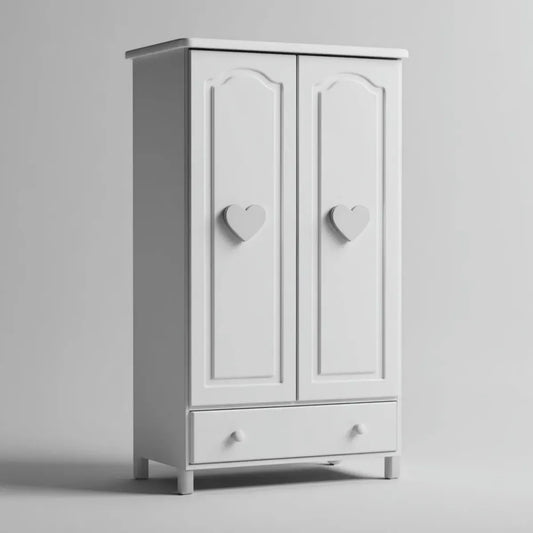 Kinderkleiderschrank Weiß 2 Türen 1 Schublade MDF rechteckig 80 x 45 x 180 cm