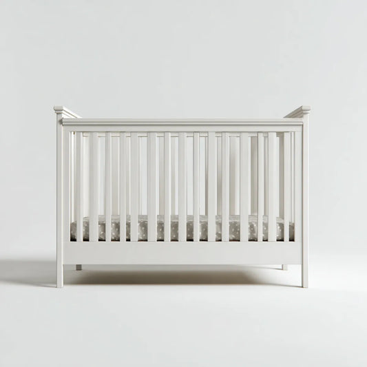Babybett Gitterbett Weiß 120 x 60 cm Massivholz Rechteckig