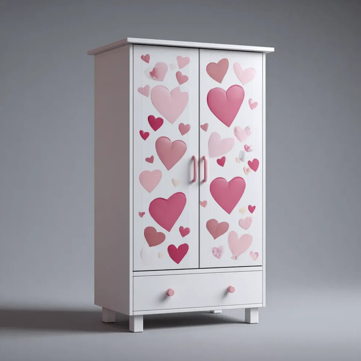 Kinderkleiderschrank Weiß Rosa 80 x 45 x 180 cm MDF Rechteckig mit 2 Türen und Schublade
