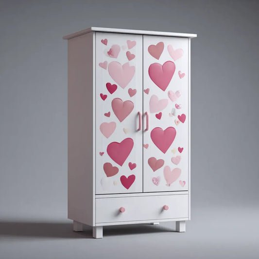 Kinderkleiderschrank Weiß Rosa 80 x 45 x 180 cm MDF Rechteckig mit 2 Türen und Schublade
