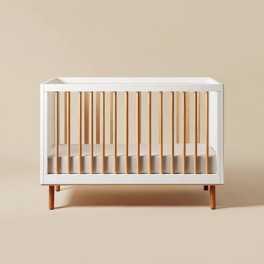 Babybett Gitterbett Weiß Natur 120 x 60 cm Buchen-Massivholz Rechteckig